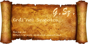 Gründl Szabolcs névjegykártya